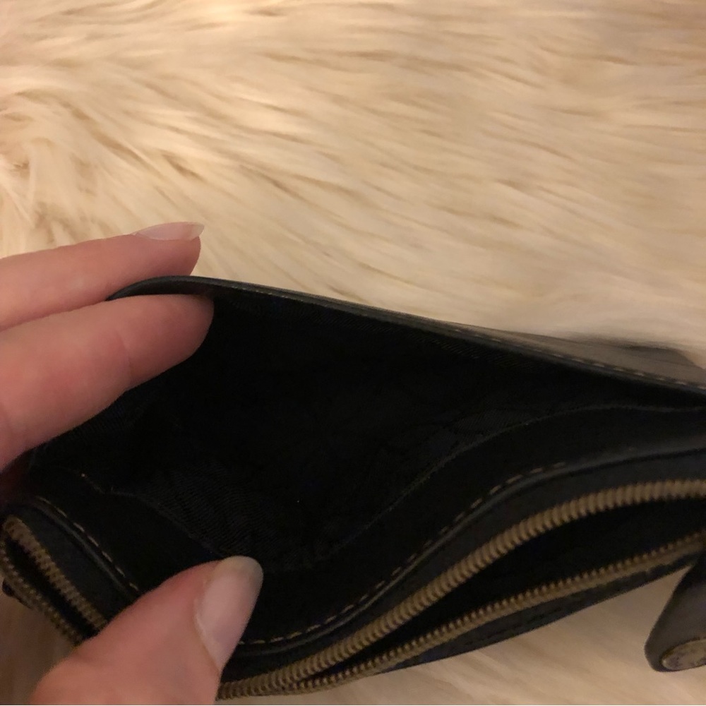 Fossil black leather coin card case wallet - Picture 5 of 10